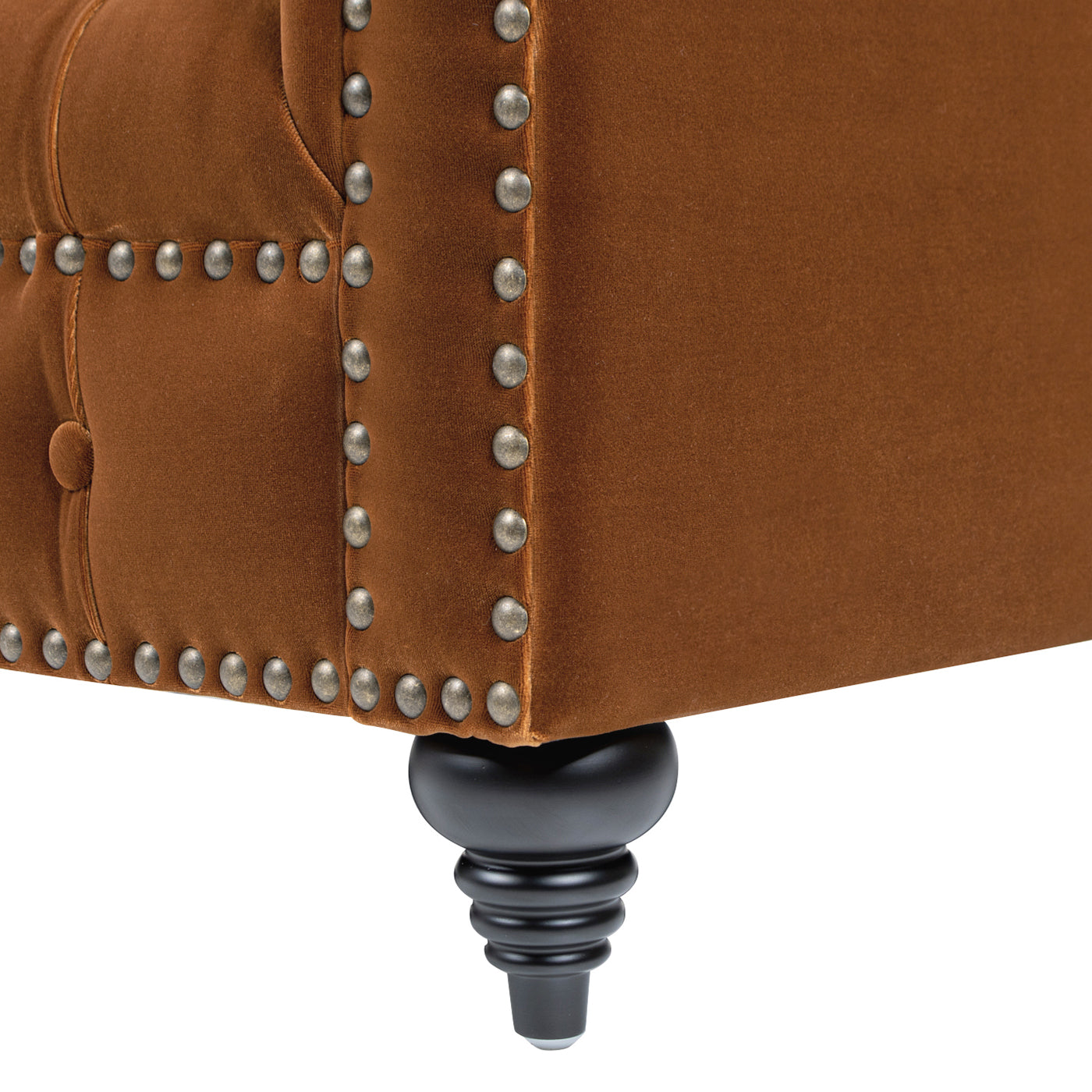 Alto 88' Tufted Chesterfield Sofa, Burnt Orange Performance Velvet