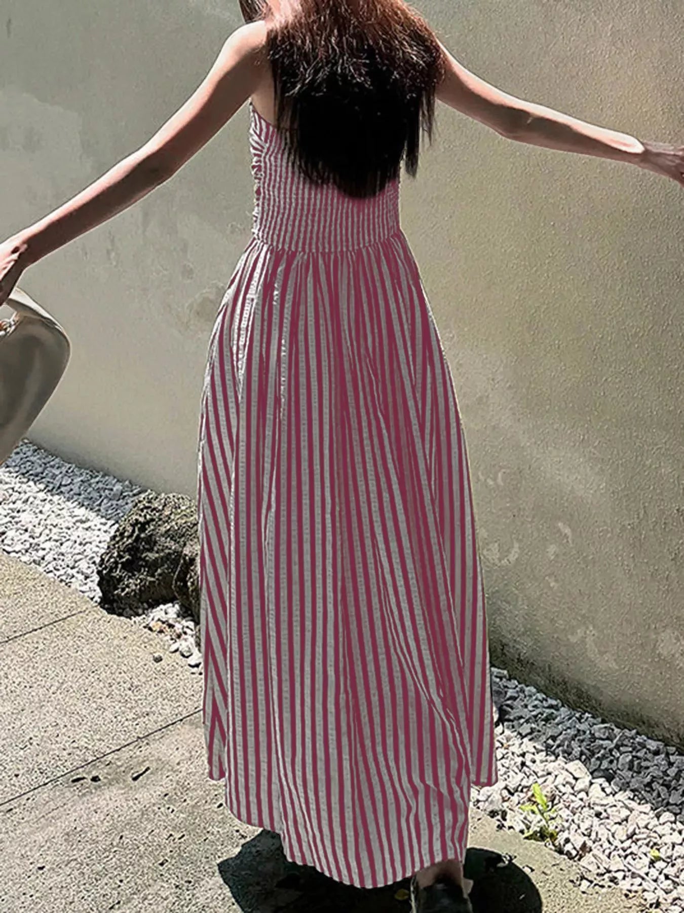 Striped Sleeveless Maxi Dress