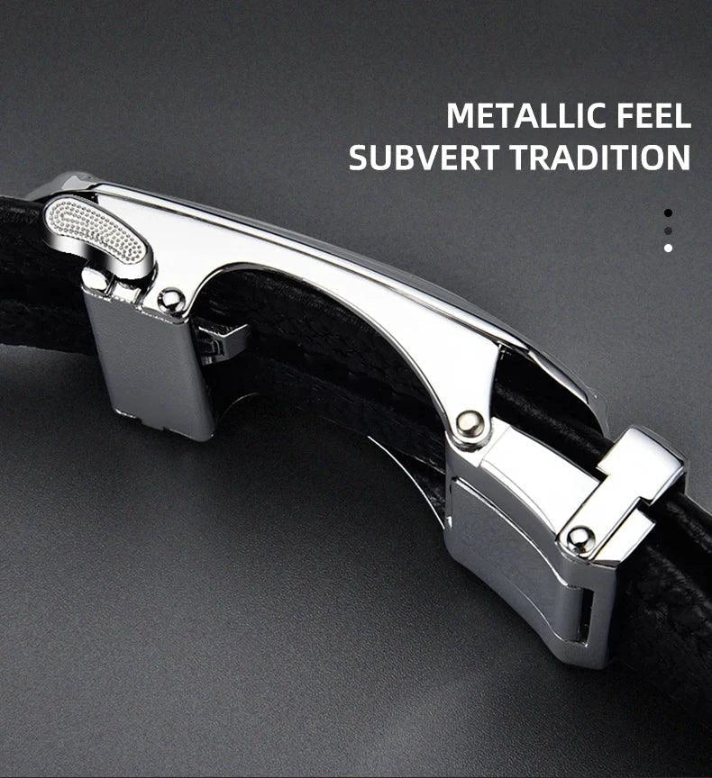 Belts for 3.5cm Width Sports Car Brand Fashion Automatic Buckle Black Genuine Leather Men's Jeans High Quality Waist Male Strap - Overture Gifts