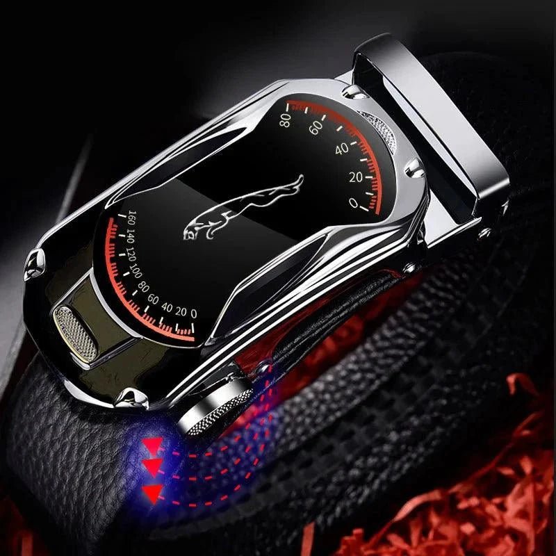 Belts for 3.5cm Width Sports Car Brand Fashion Automatic Buckle Black Genuine Leather Men's Jeans High Quality Waist Male Strap - Overture Gifts