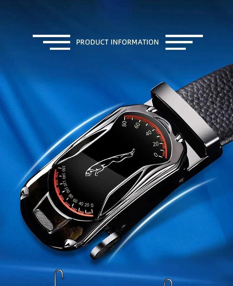 Belts for 3.5cm Width Sports Car Brand Fashion Automatic Buckle Black Genuine Leather Men's Jeans High Quality Waist Male Strap - Overture Gifts