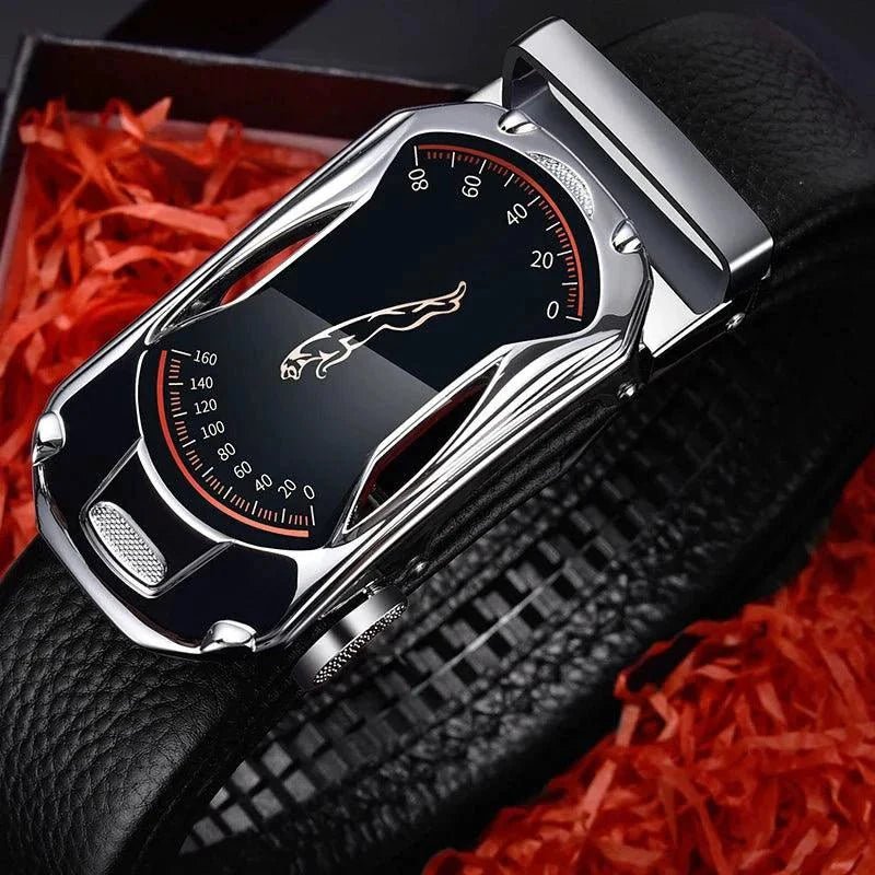 Belts for 3.5cm Width Sports Car Brand Fashion Automatic Buckle Black Genuine Leather Men's Jeans High Quality Waist Male Strap - Overture Gifts
