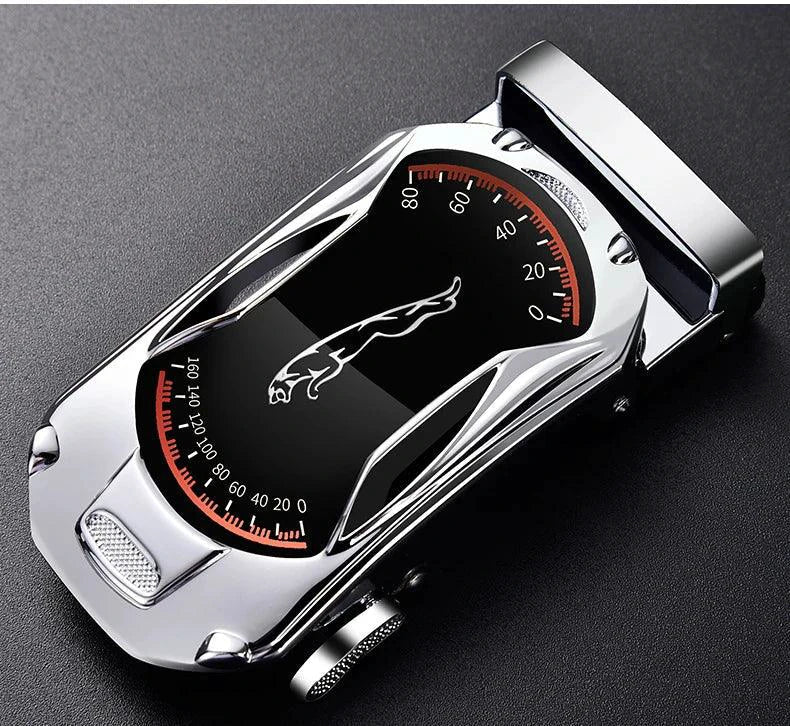 Belts for 3.5cm Width Sports Car Brand Fashion Automatic Buckle Black Genuine Leather Men's Jeans High Quality Waist Male Strap - Overture Gifts