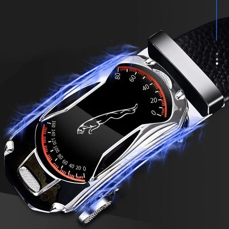 Belts for 3.5cm Width Sports Car Brand Fashion Automatic Buckle Black Genuine Leather Men's Jeans High Quality Waist Male Strap - Overture Gifts