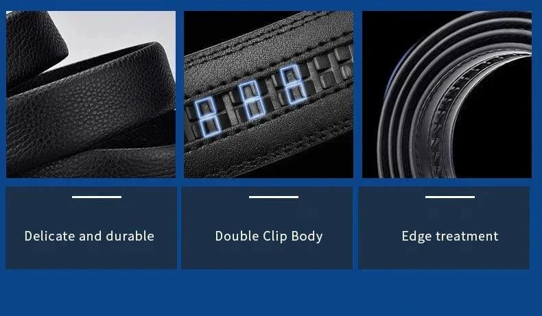 Belts for 3.5cm Width Sports Car Brand Fashion Automatic Buckle Black Genuine Leather Men's Jeans High Quality Waist Male Strap - Overture Gifts