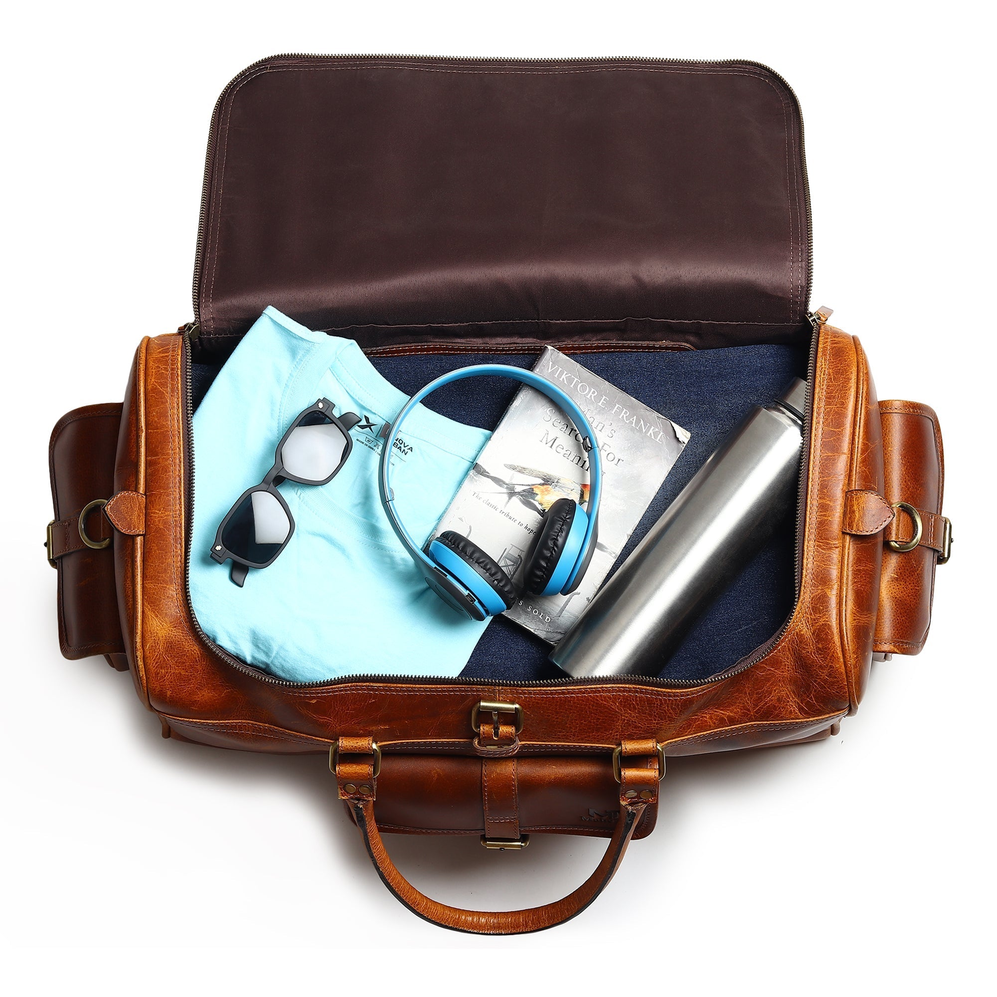 Berlin Leather Weekender Duffle Bag - Overture Gifts