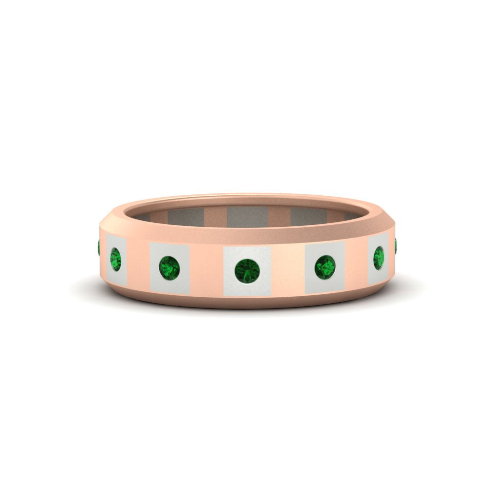 Bezel Round Mens Wedding Ring