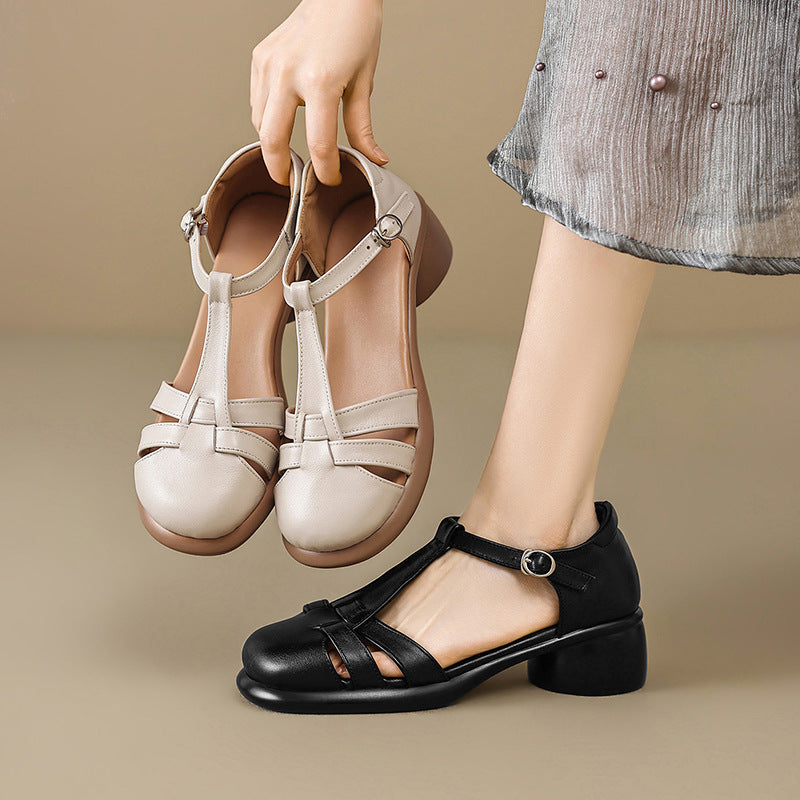 Womens Leather Pumps Professional Work Shoes