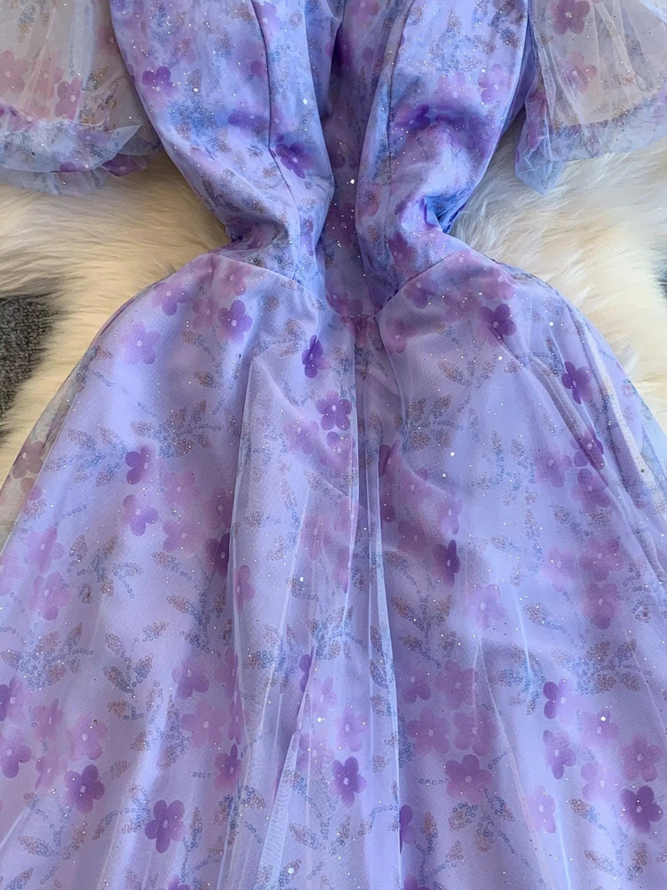 Sweetheart Neck Puff Sleeve Dress