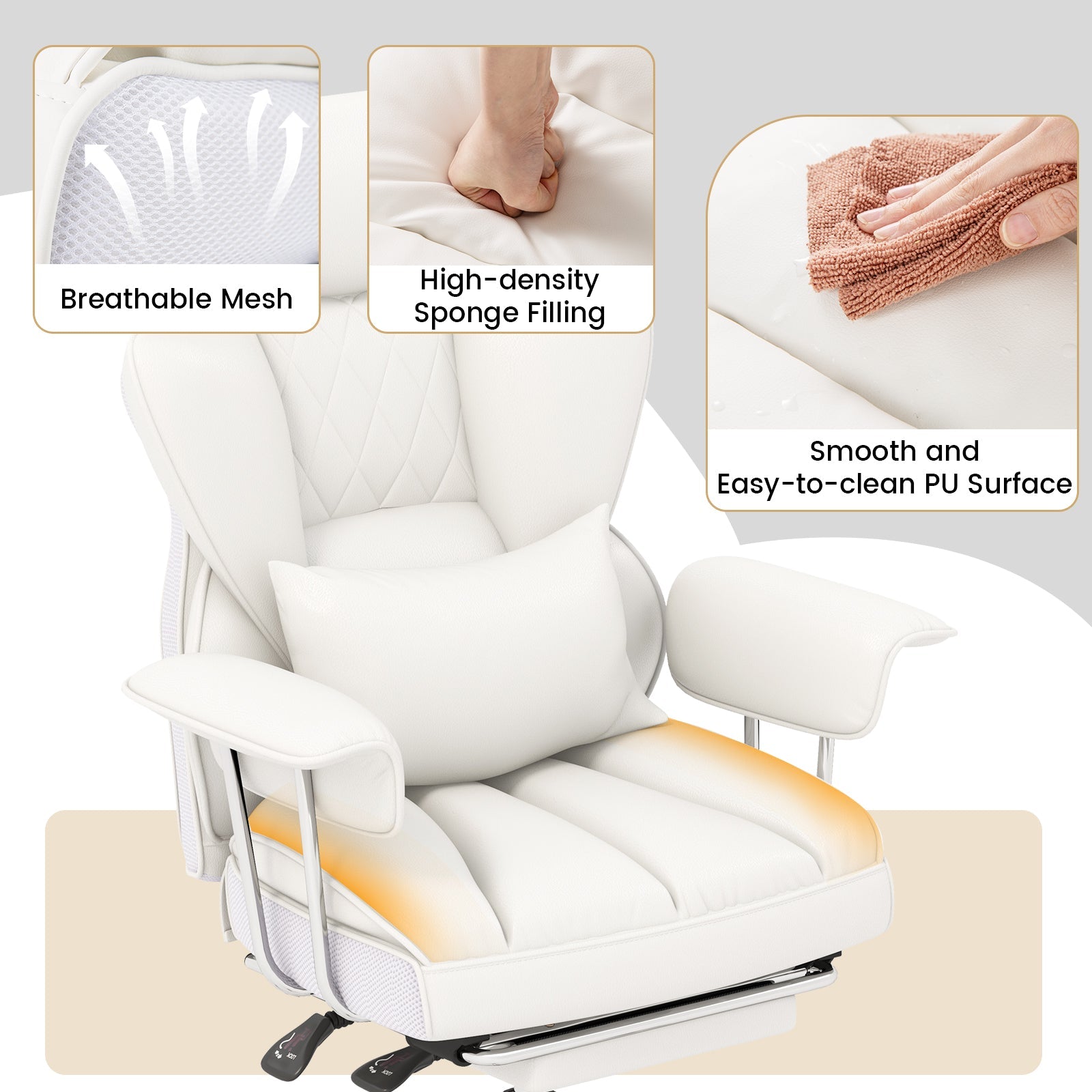 Big and Tall Executive Office Desk Chair with Footrest - Overture Gifts