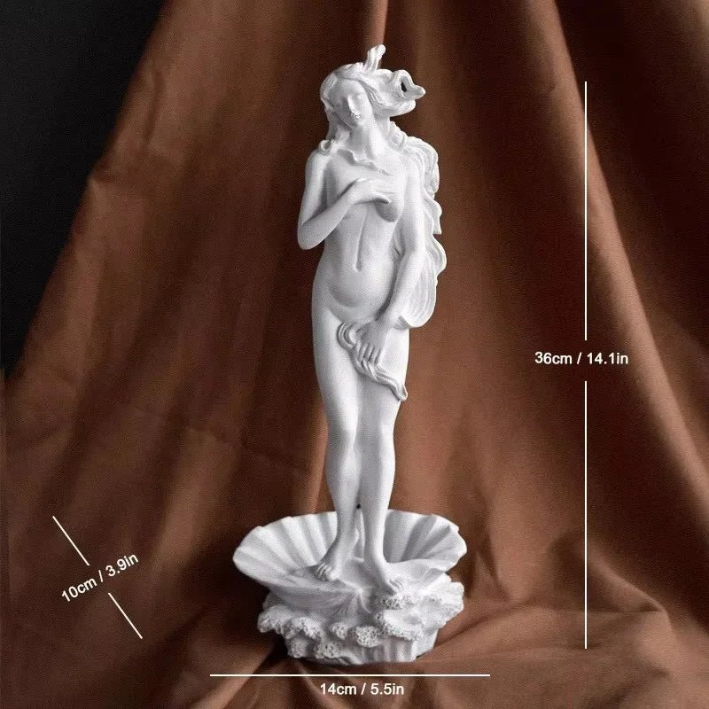 Birth of Venus Resin Statue Botticelli Inspired Greek Goddess Sculpture Roman Mythology Decor Classic Art Figure for Home Desk - Overture Gifts