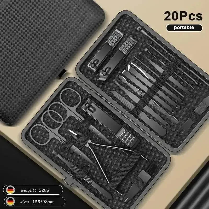 Black Manicure Nail Clipper Set Case - Overture Gifts