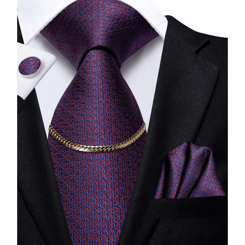 Black Silk Necktie Set Timeless Pocket Square Cufflinks - Overture Gifts