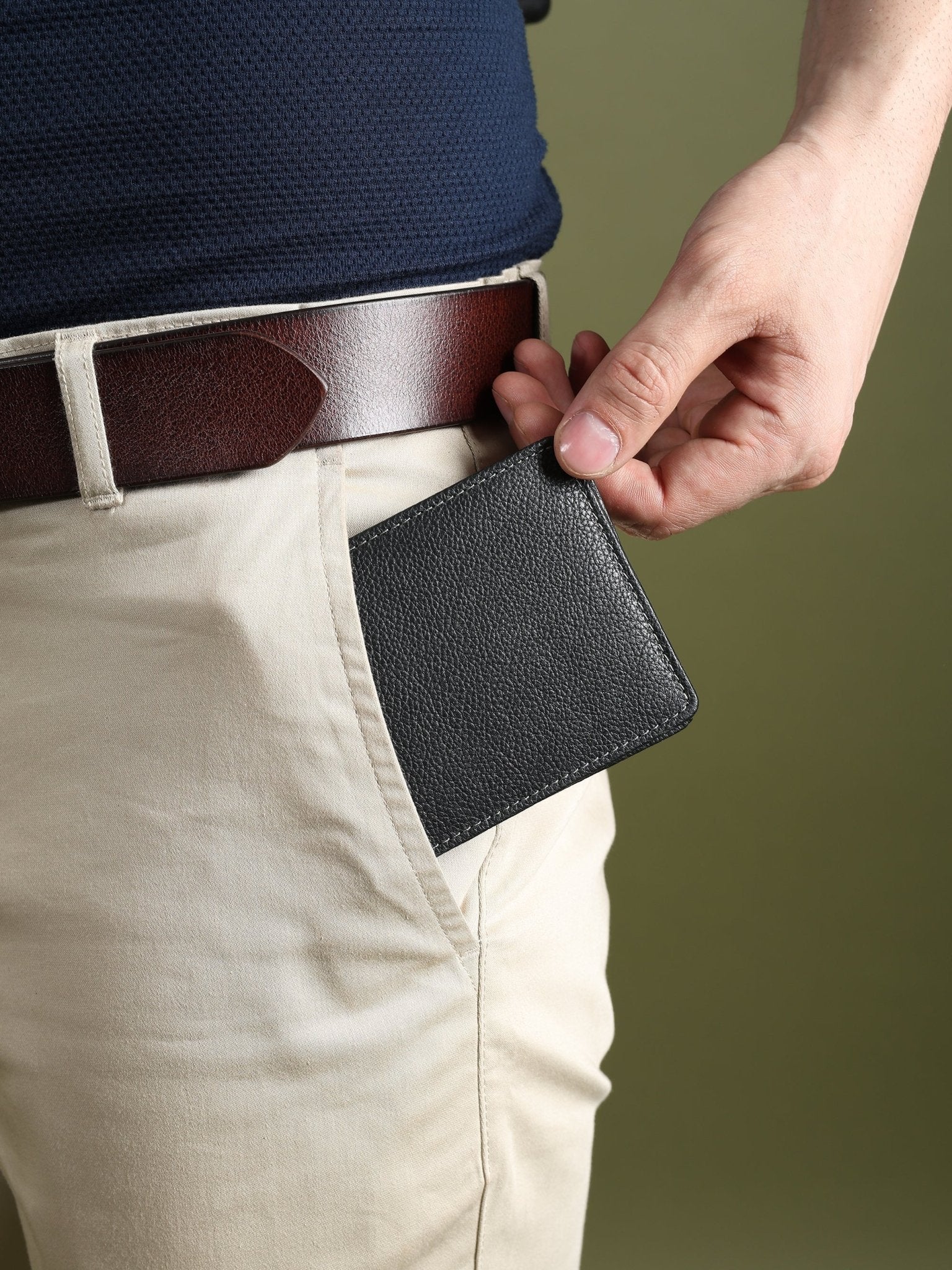 Black Textured Leather Mens Wallet - Overture Gifts