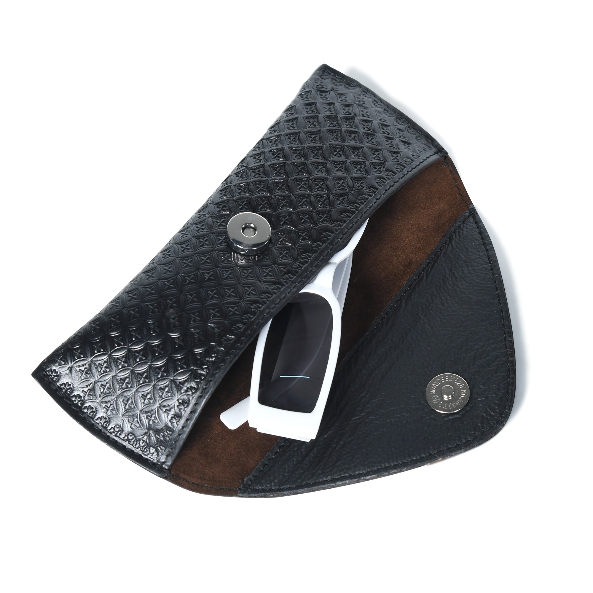 Black Textured Leather Sunglasses Cover - Overture Gifts