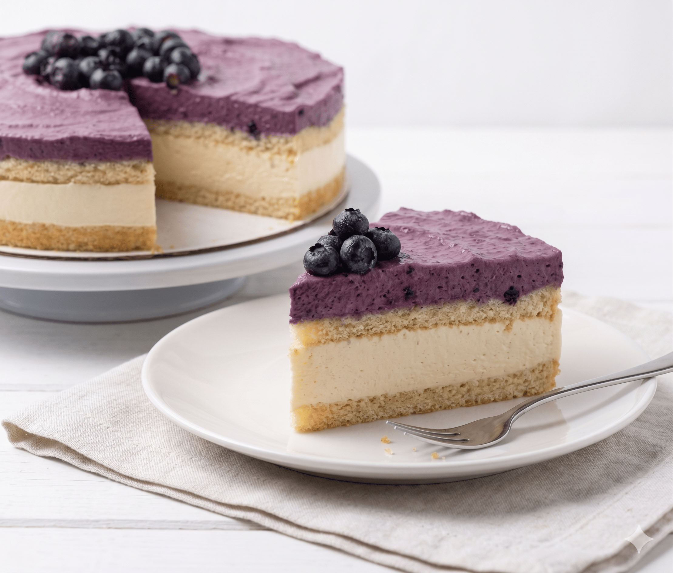 Andy Anand Sugar-Free Blueberry Lemon Mousse Cake, 2.6 lb – Keto & Diabetic-Friendly, Tangy Lemon Ganache, No Preservatives, Birthday Gift
