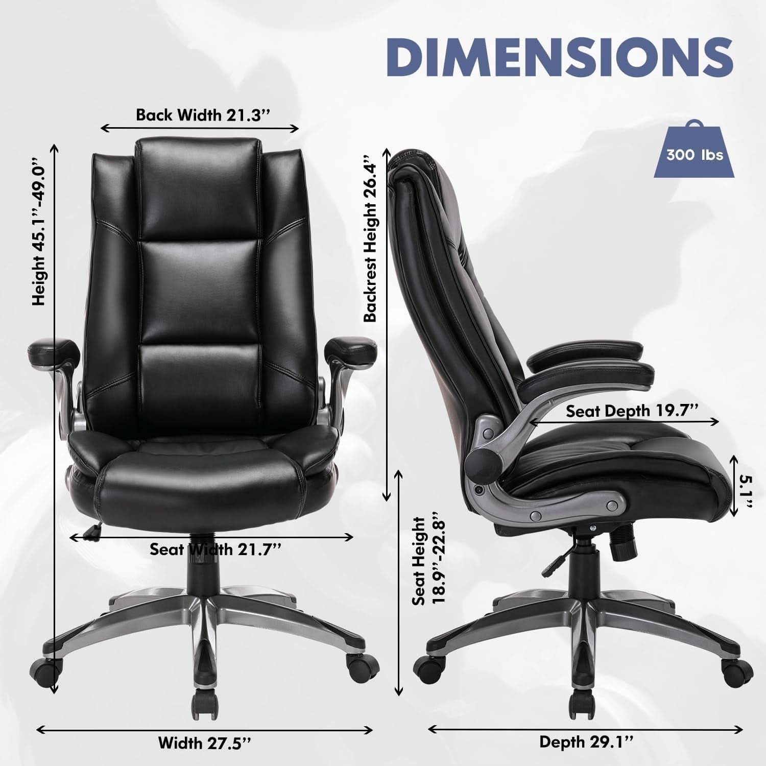 Bonded Leather Executive Office Chair Black High Back - Overture Gifts