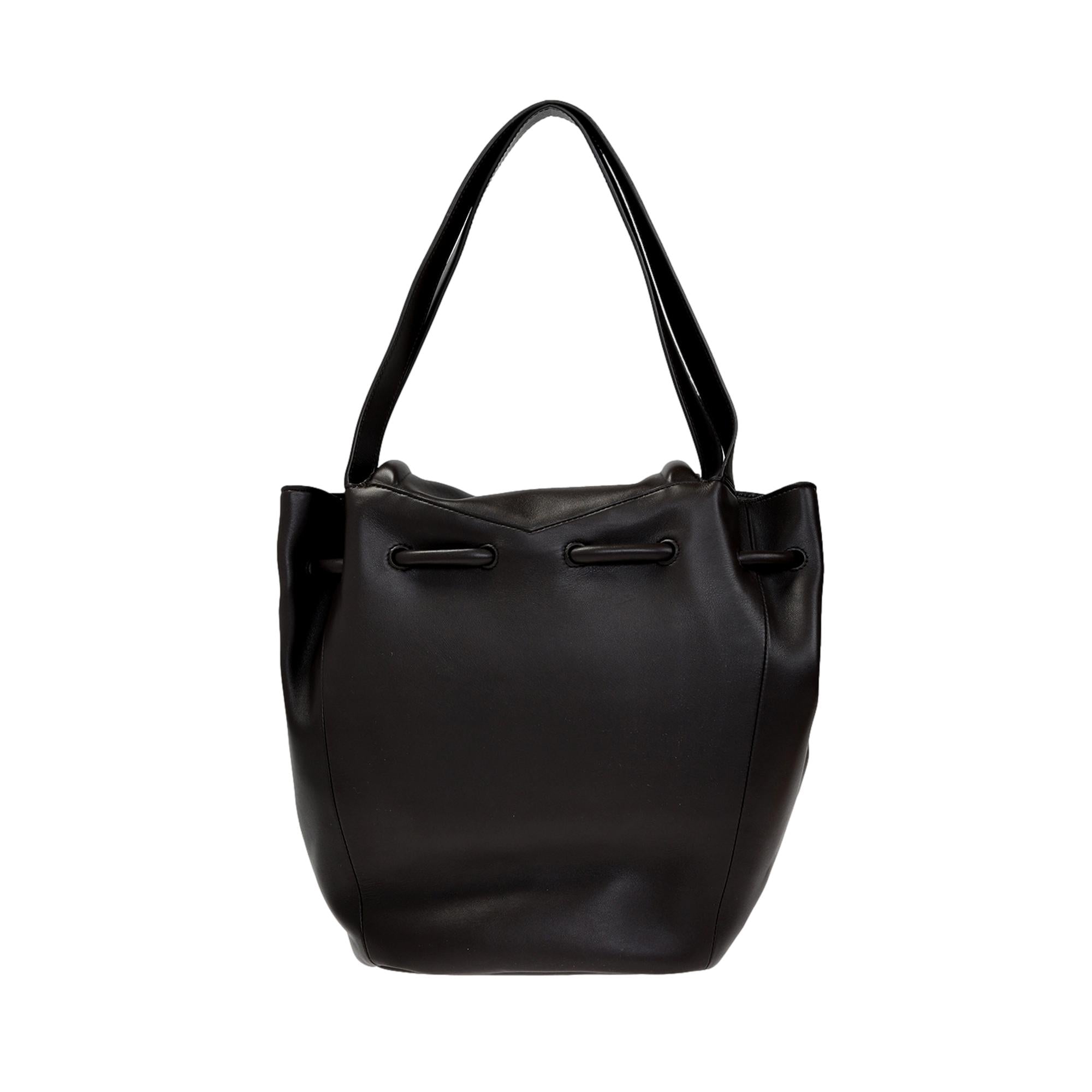 Bottega Veneta Beak Large Black Nappa Leather Shoulder Bag