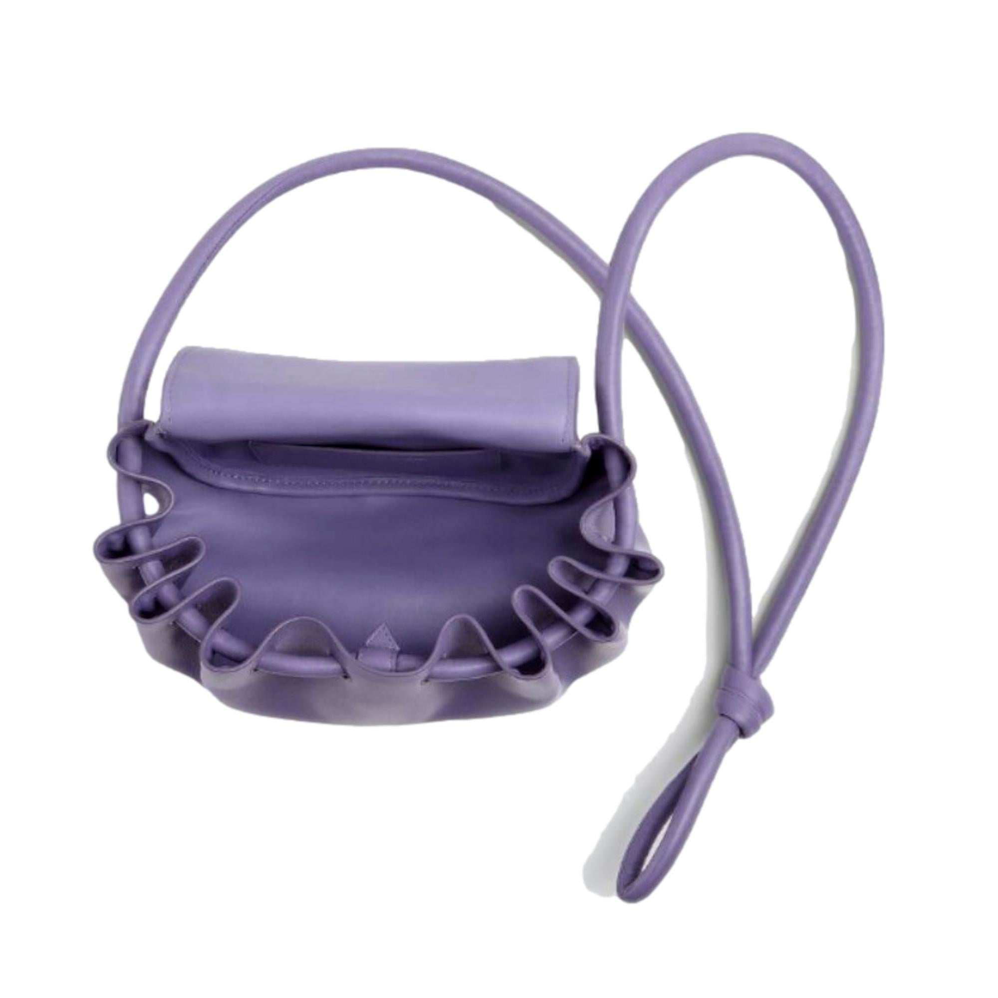 Bottega Veneta Beak Small Lavender Nappa Crossbody Bag