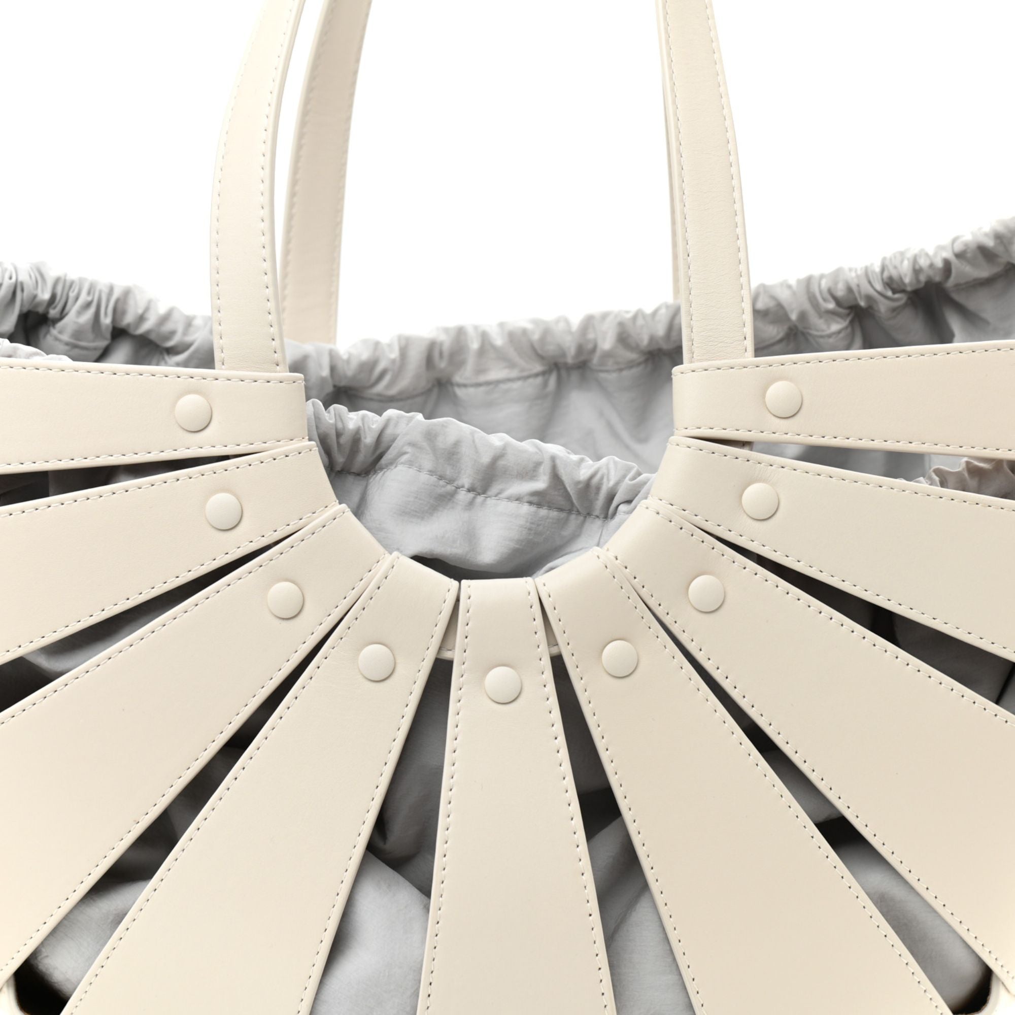Bottega Veneta The Shell Bag Frost White French Calfskin Shoulder Bag