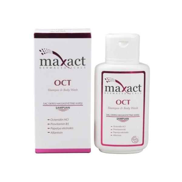Maxact OCT Sensitive Shampoo & Body Wash 250ml - Gentle for Sensitive Skin, Convenient 2-in-1 Cleansing