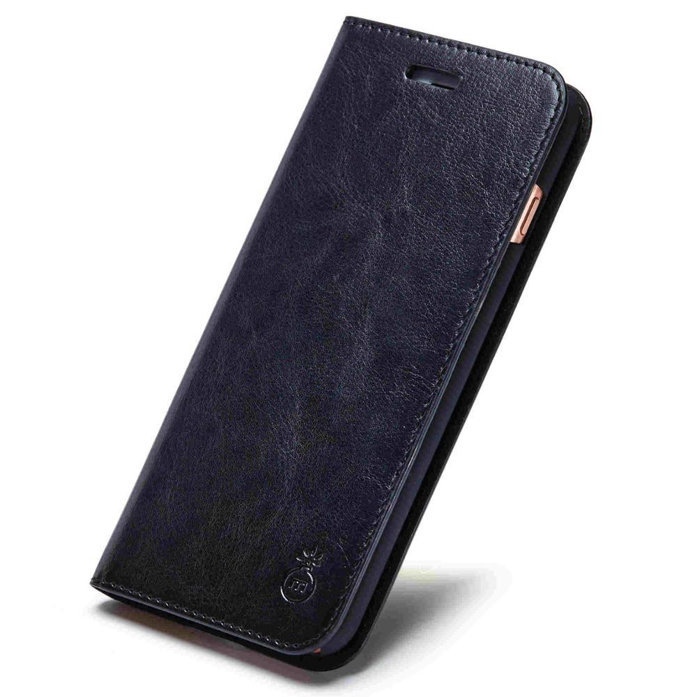 Brown Genuine Leather Flip Case For iPhone Luxury Wallet Card Cover For iPhone 14 13 Leather iPhone Case Kickstand Card Holder Flip Leather Wallet Phone Case - Overture Gifts
