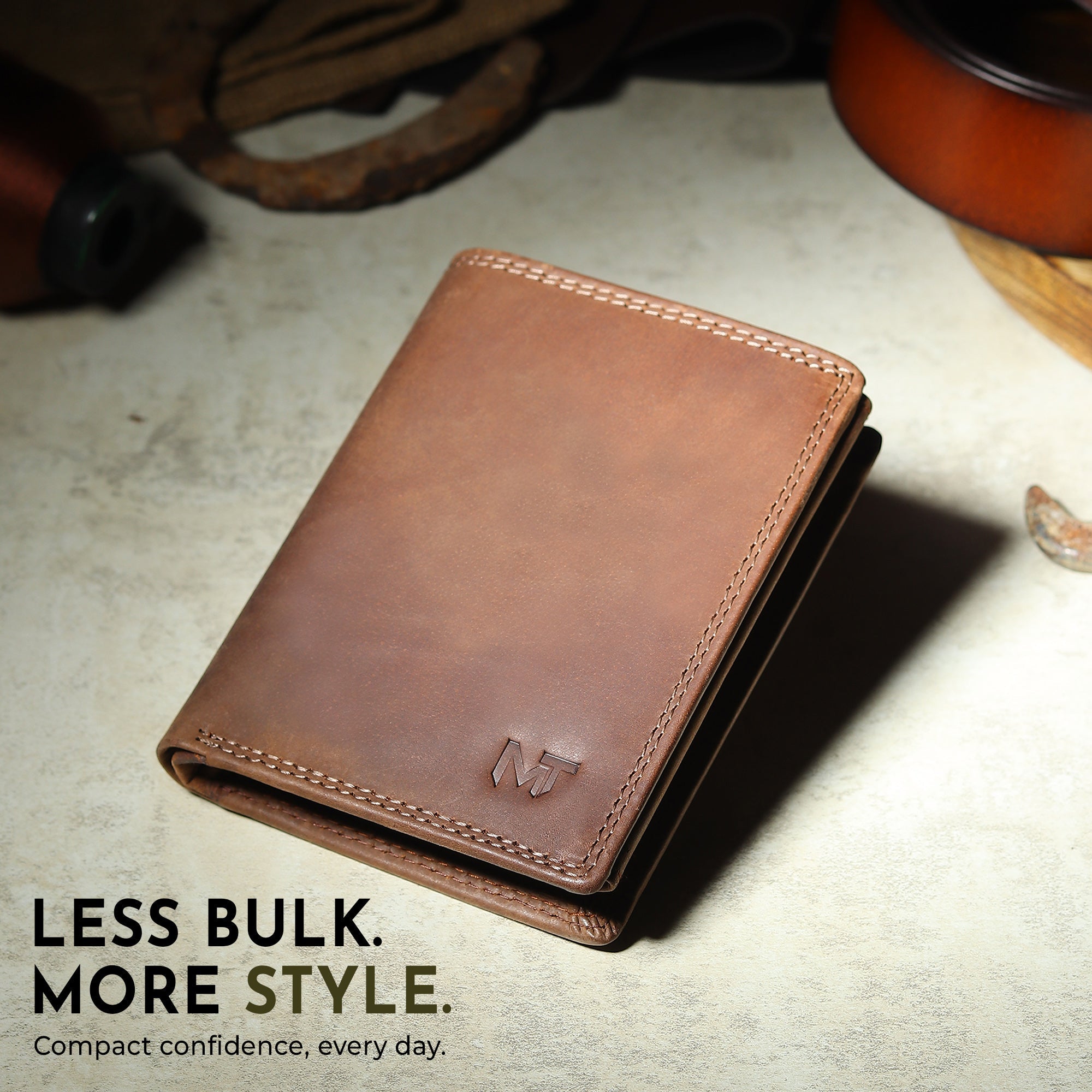 Buffalo Leather Men's Wallet - Vertical - Overture Gifts