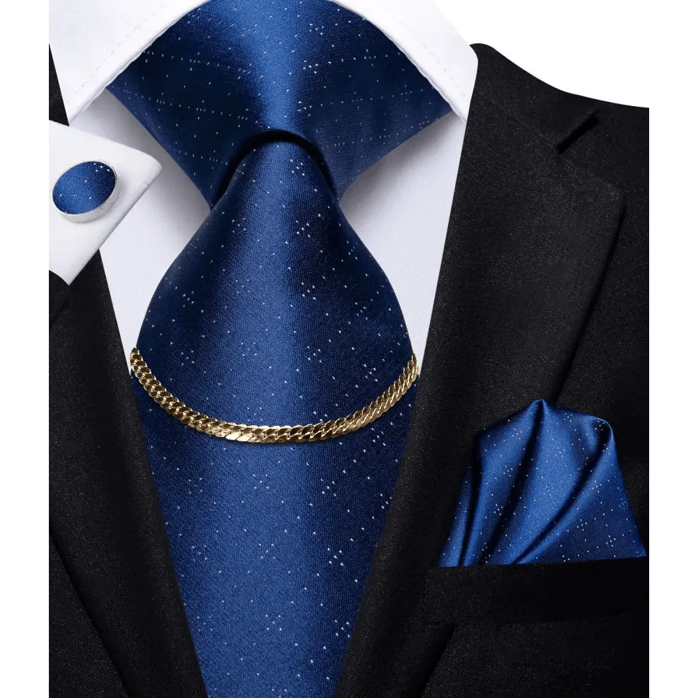 Black Silk Necktie Set Timeless Pocket Square Cufflinks
