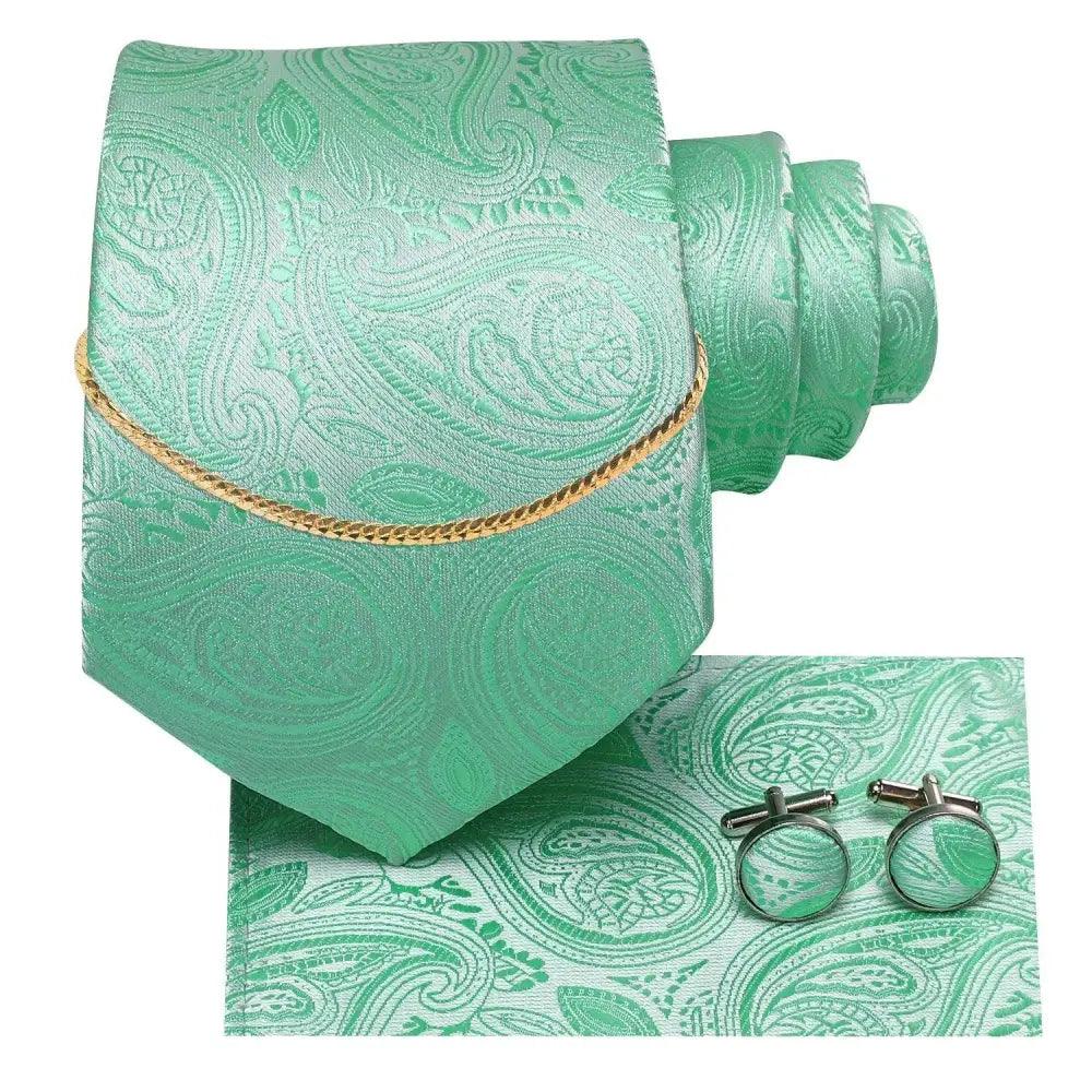 Black Silk Necktie Set Timeless Pocket Square Cufflinks