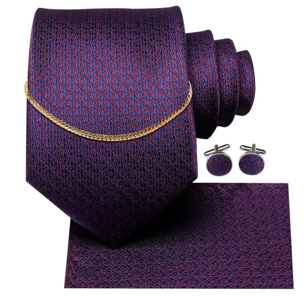 Black Silk Necktie Set Timeless Pocket Square Cufflinks