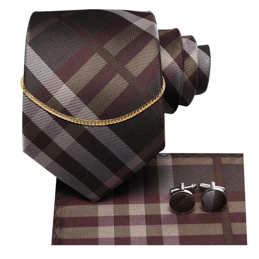Black Silk Necktie Set Timeless Pocket Square Cufflinks