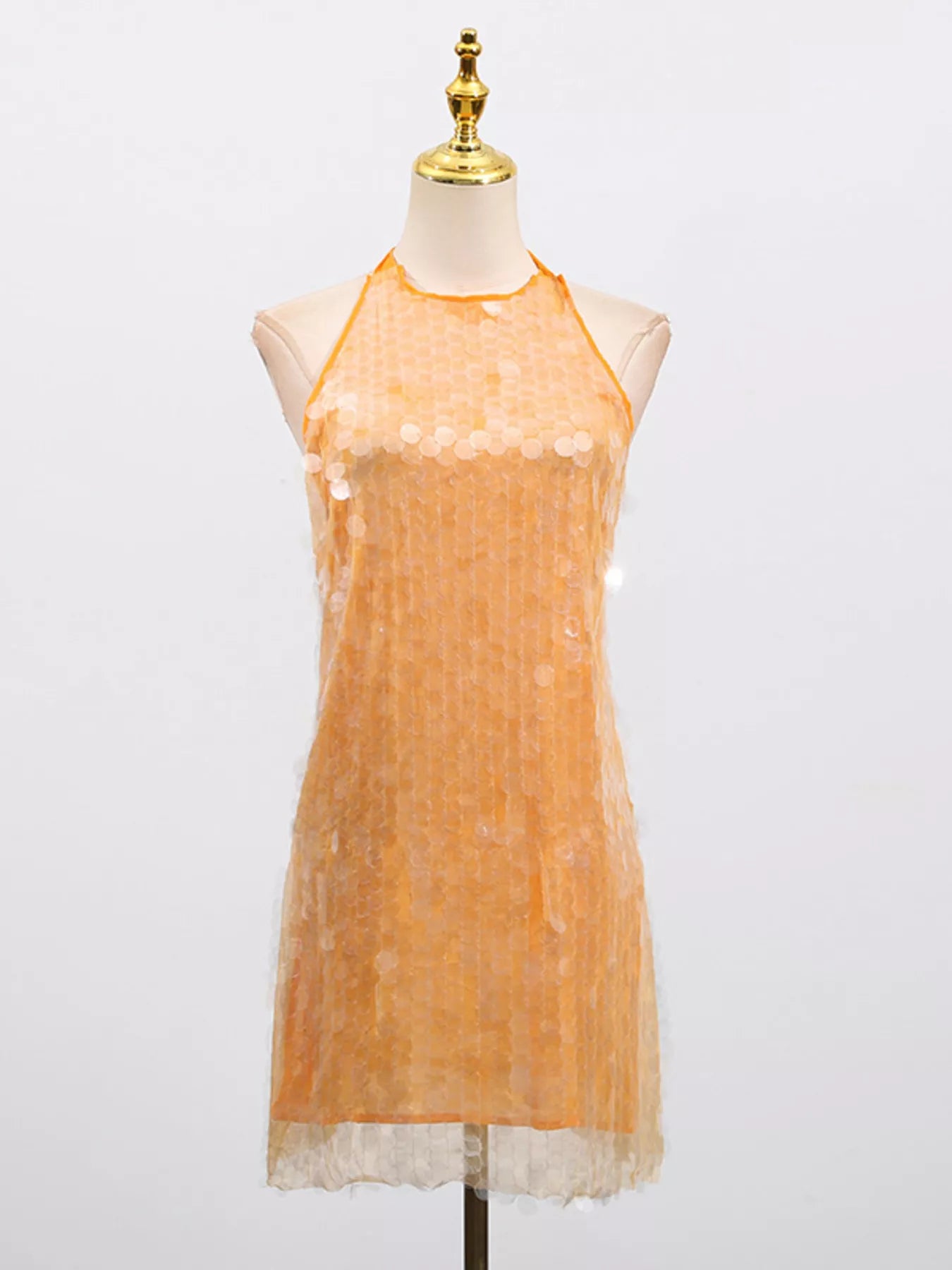 Sequin Halter Neck Mini Dress