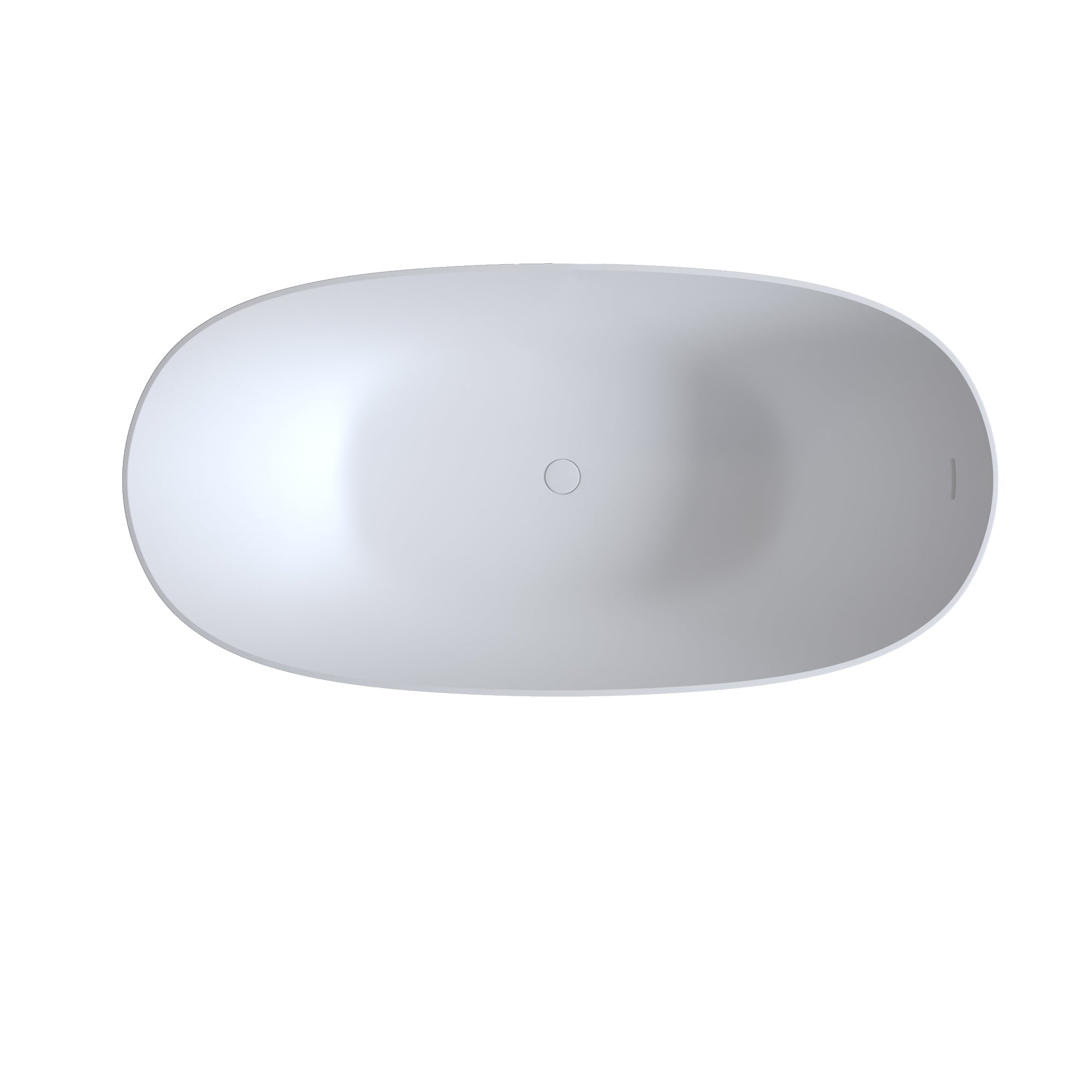 57" Solid Surface Matte Tub - Freestanding Soaking Bathtub