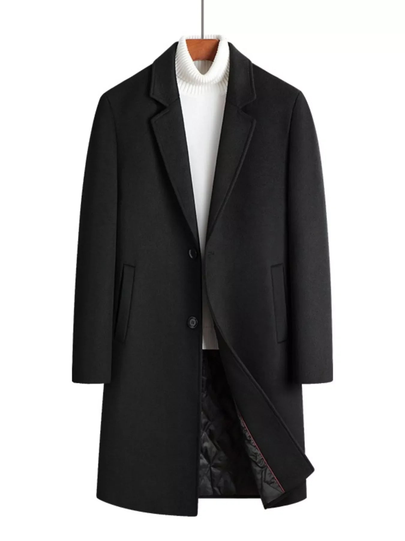 Men's Plus Size Classic Button Up Overcoat