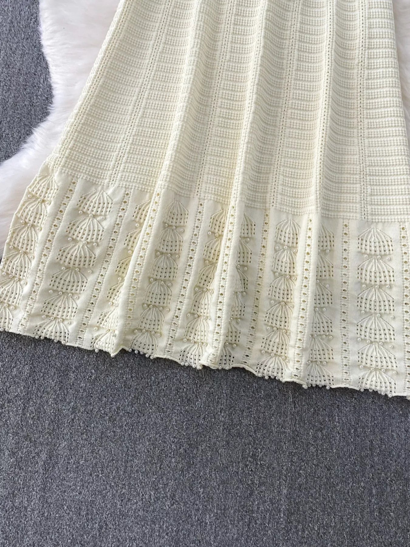Textured Knit Sleeveless Midi Dress