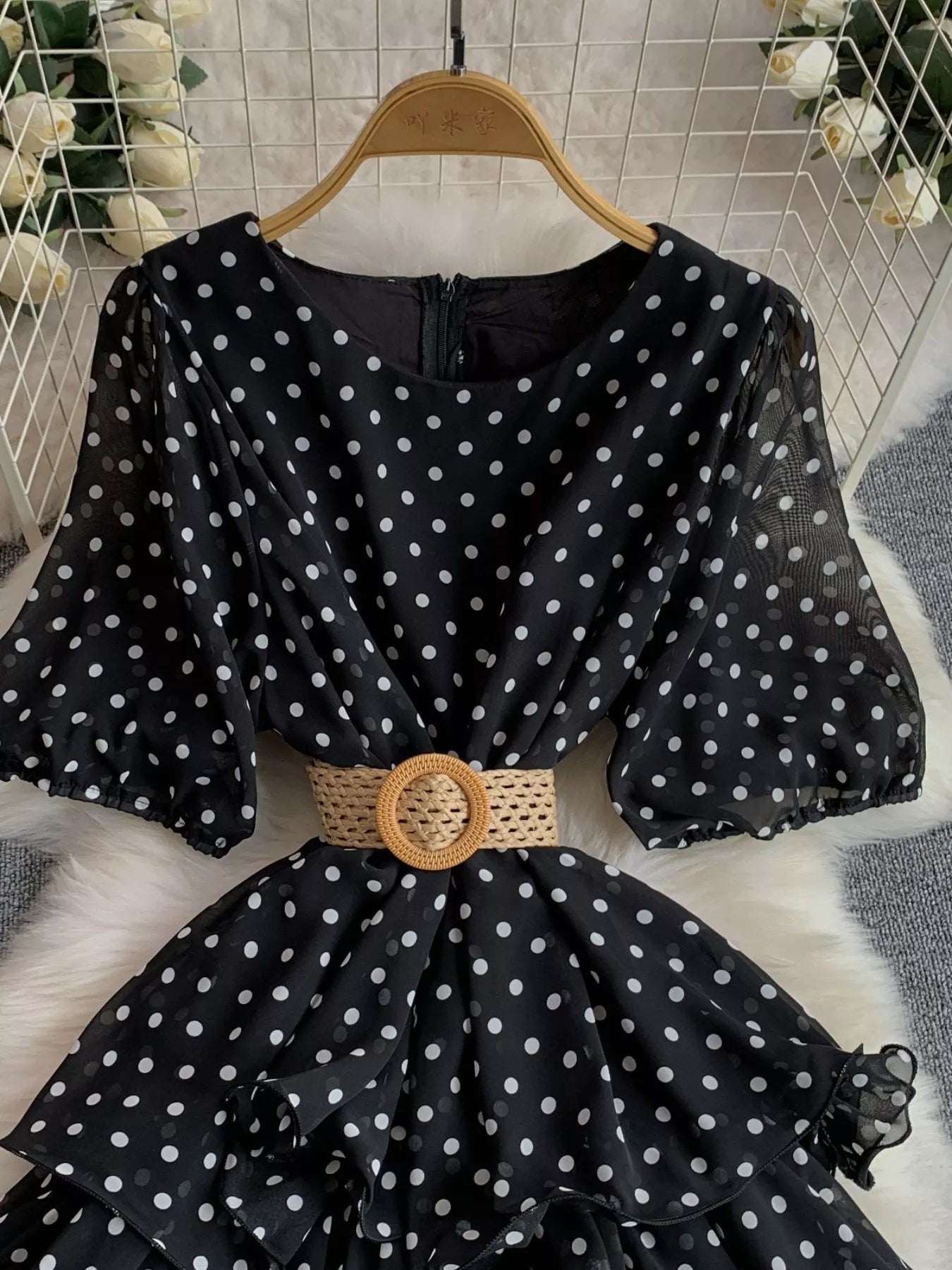 Polka Dot Ruffled Tiered Dress