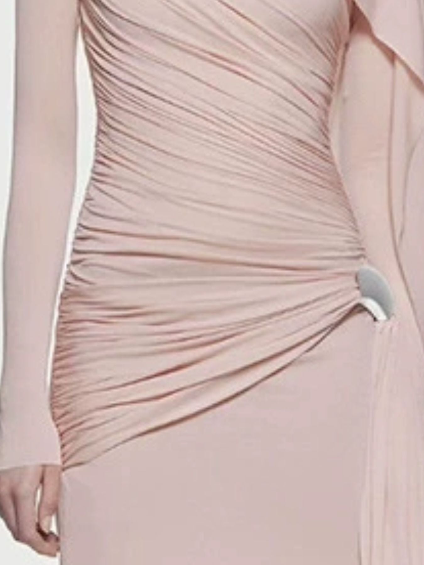 Ruched Draped Long Sleeve Maxi Dress