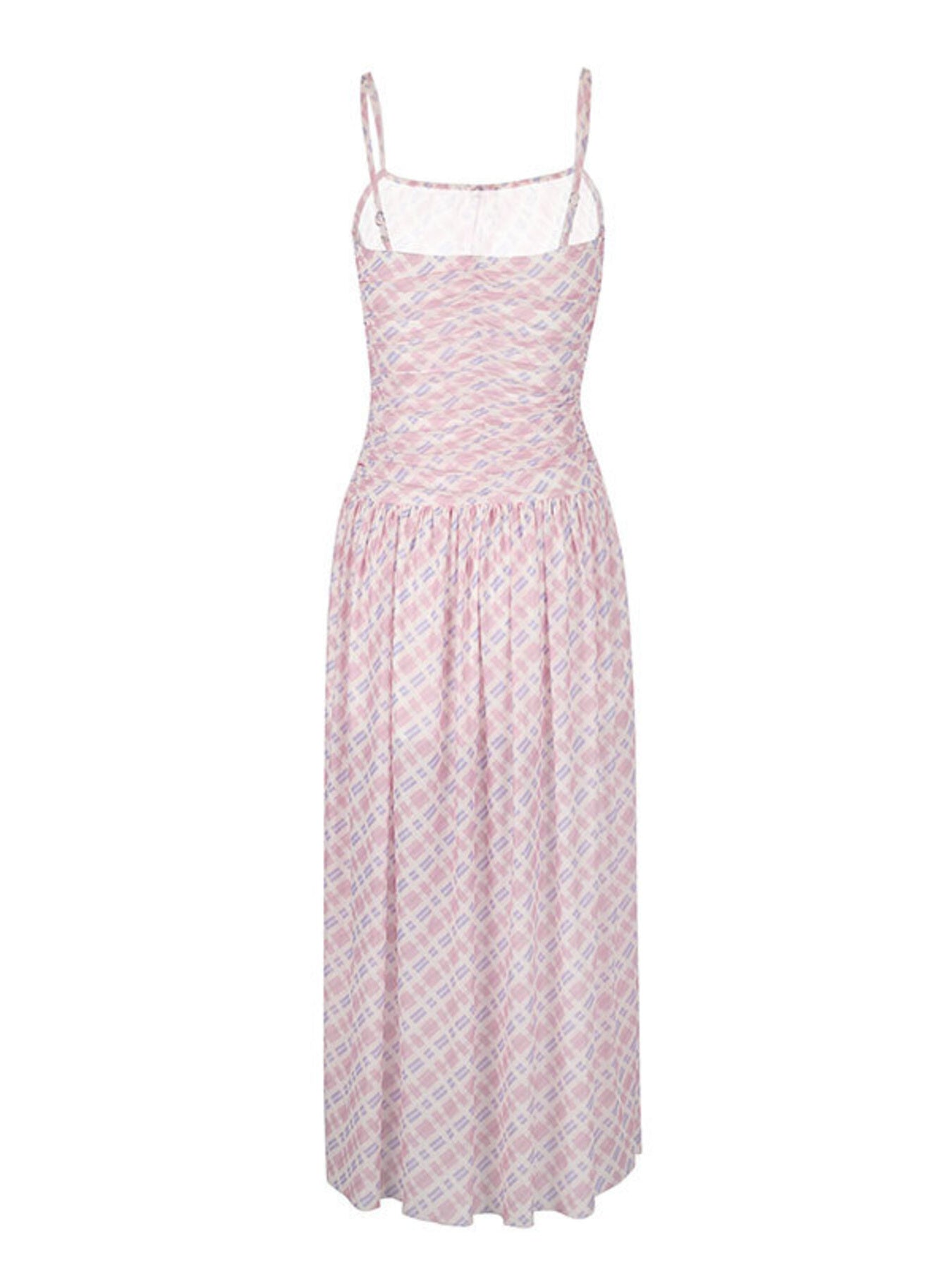 Plaid Spaghetti Strap Maxi Dress
