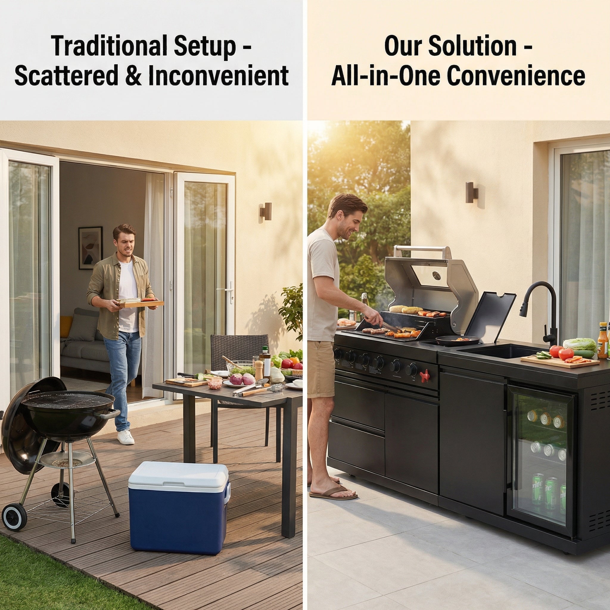 84-Inch Deluxe Stainless Steel Gas Outdoor Kitchen Barbecue Island Grill