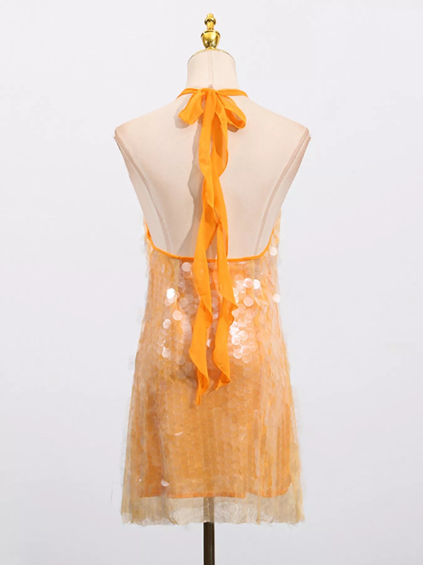 Sequin Halter Neck Mini Dress
