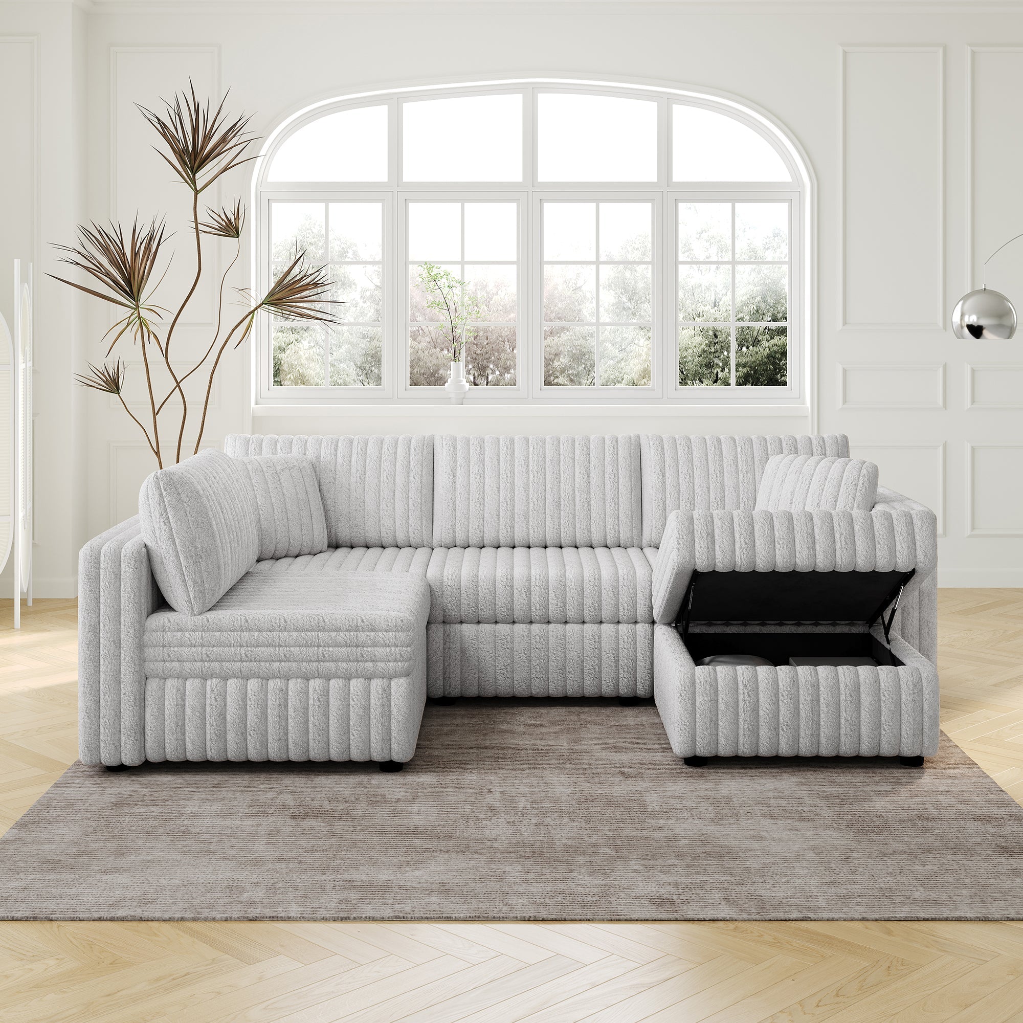 106.3" Soft U-Shaped 4-Person Sofa