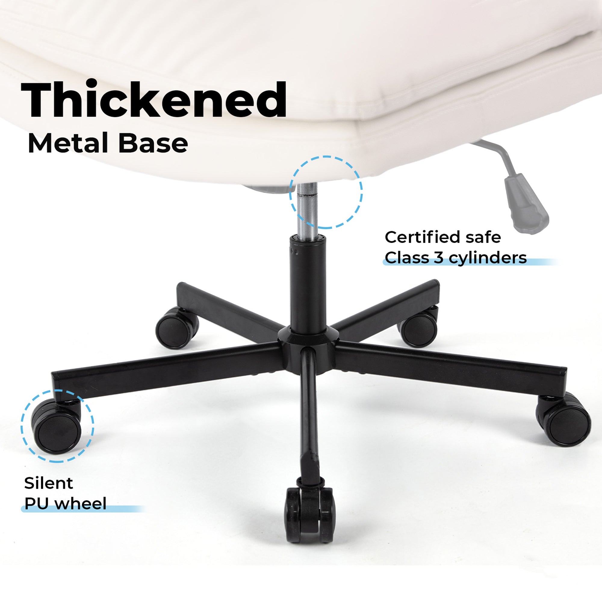 Larger Size 360° Swivel Home Office Desk Chair with Wheels