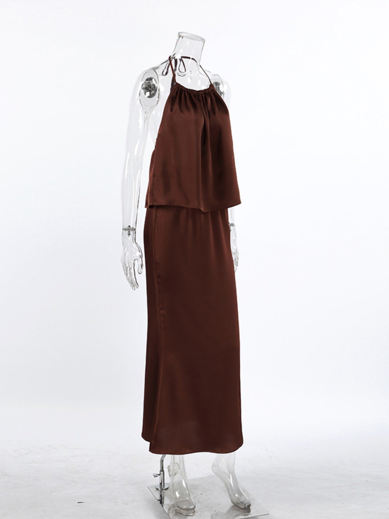Backless Halter Neck Maxi Dress