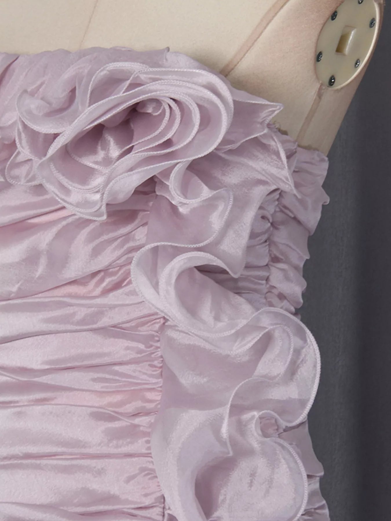 Ruffled High-Low Strapless Dress