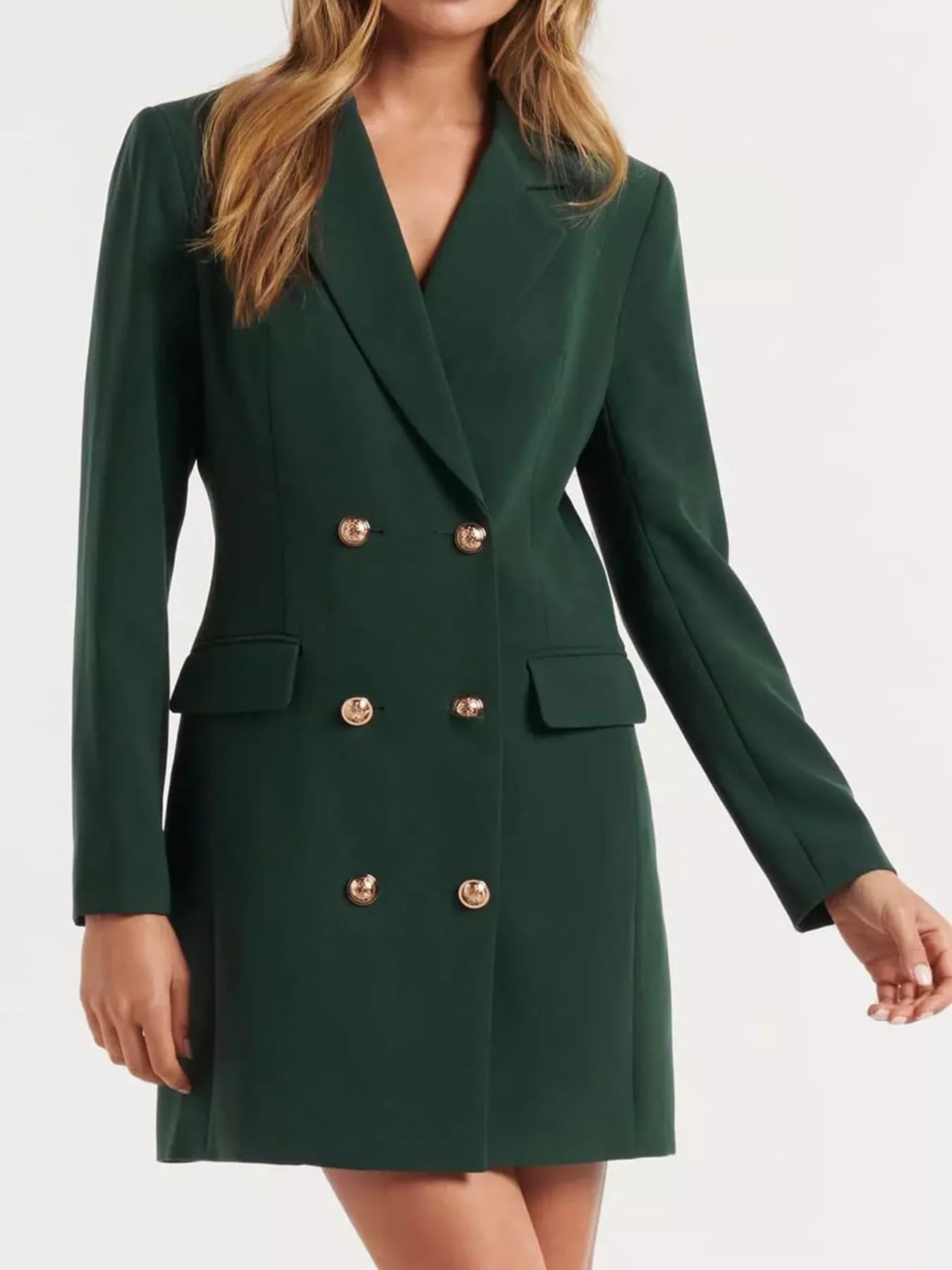 Double-Breasted Long Sleeve Blazer Dress