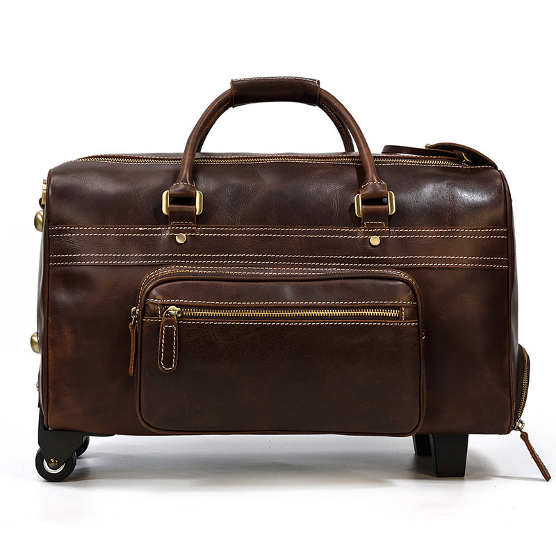 Men's Genuine Leather Retro Travel Bag