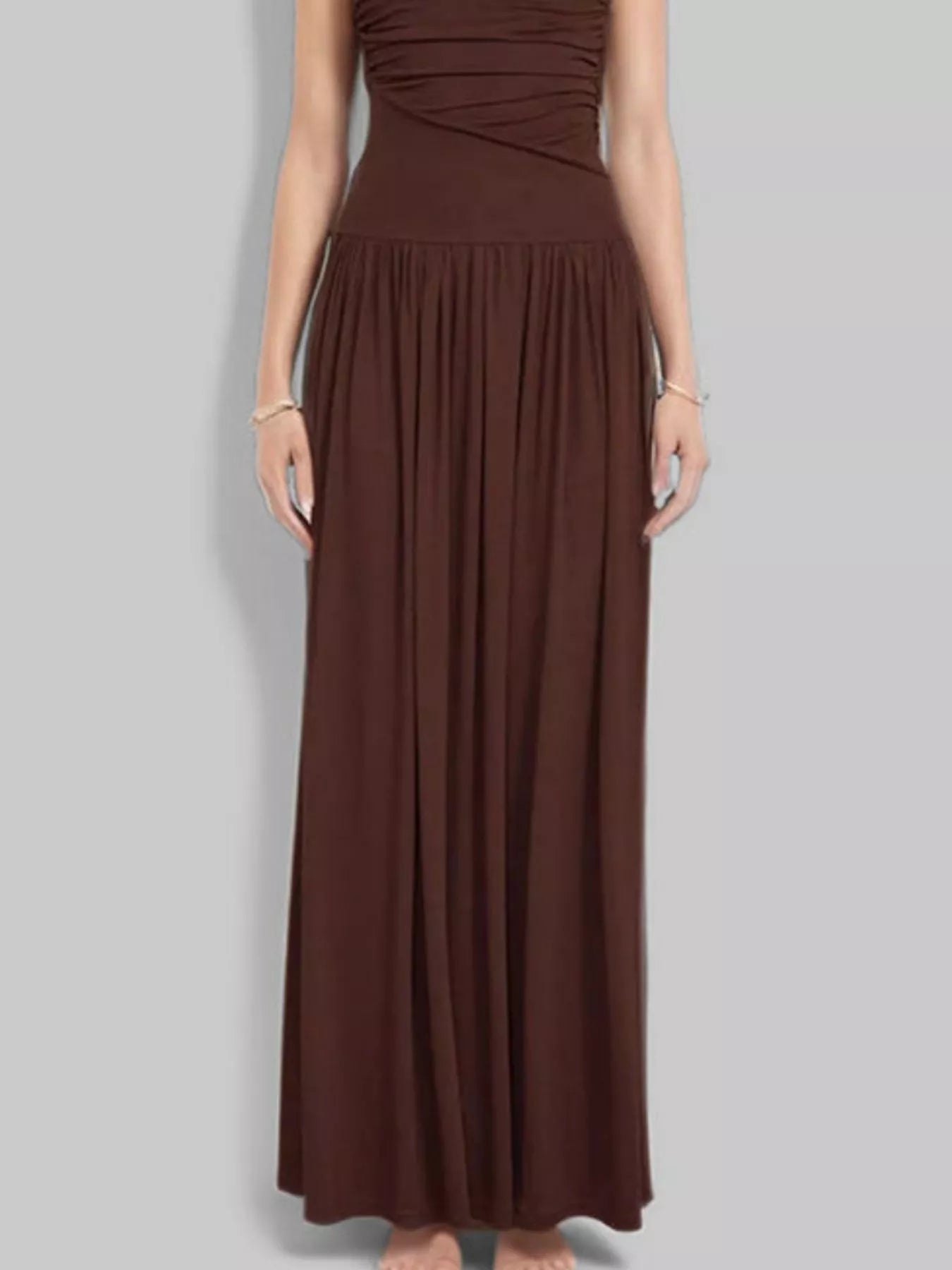 Ruched Sleeveless Maxi Dress