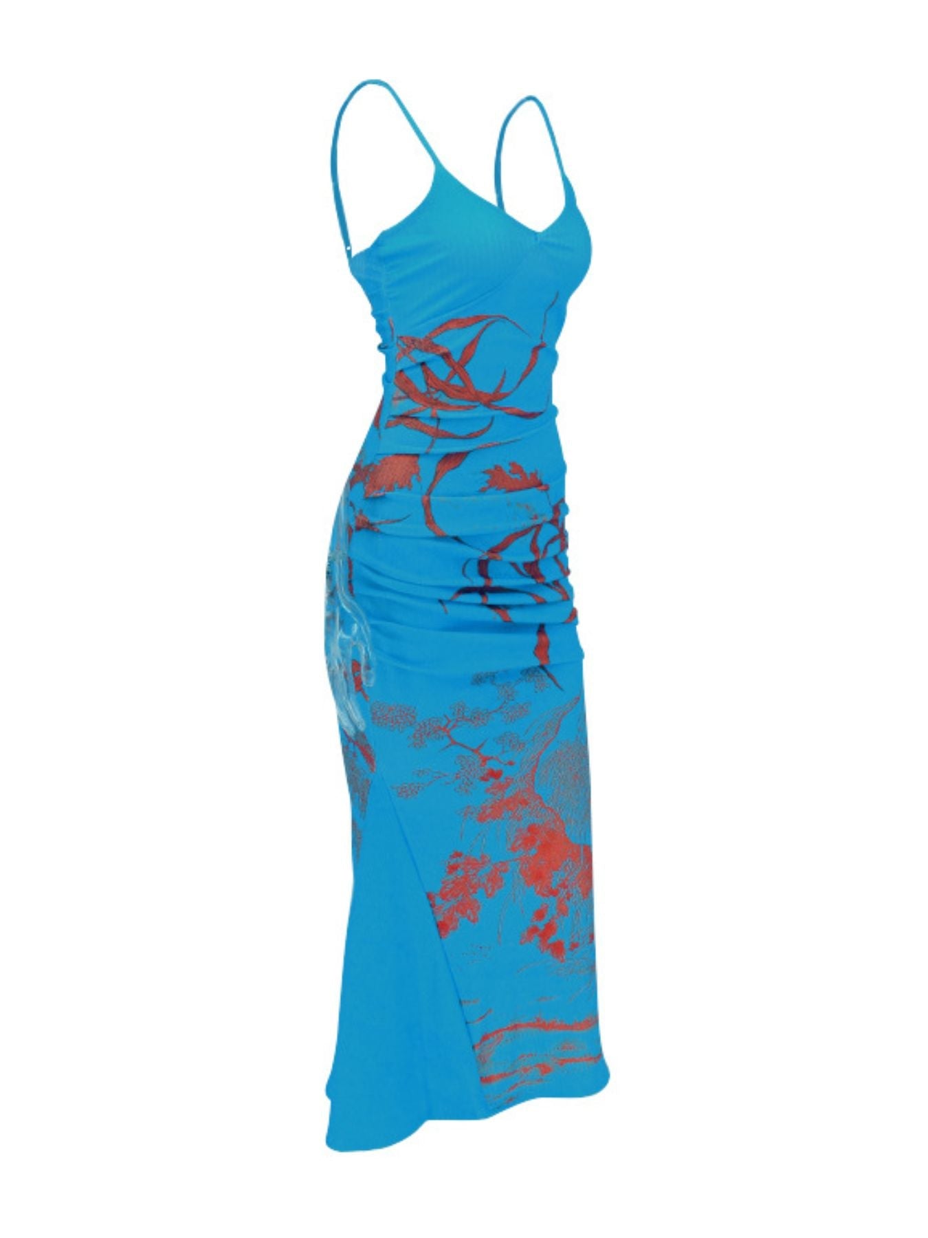 Printed Spaghetti Strap Maxi Dress