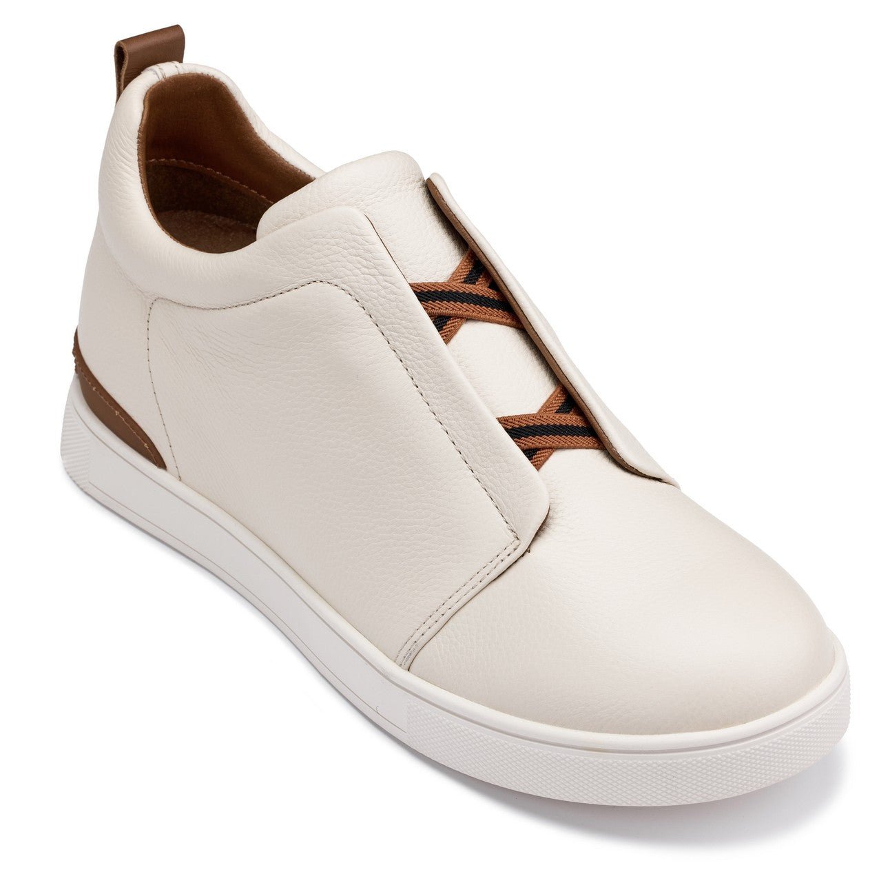 CALTO - J1933 - 2.6 Inches Taller (Off-White) - Slip-On Snoafers - Overture Gifts