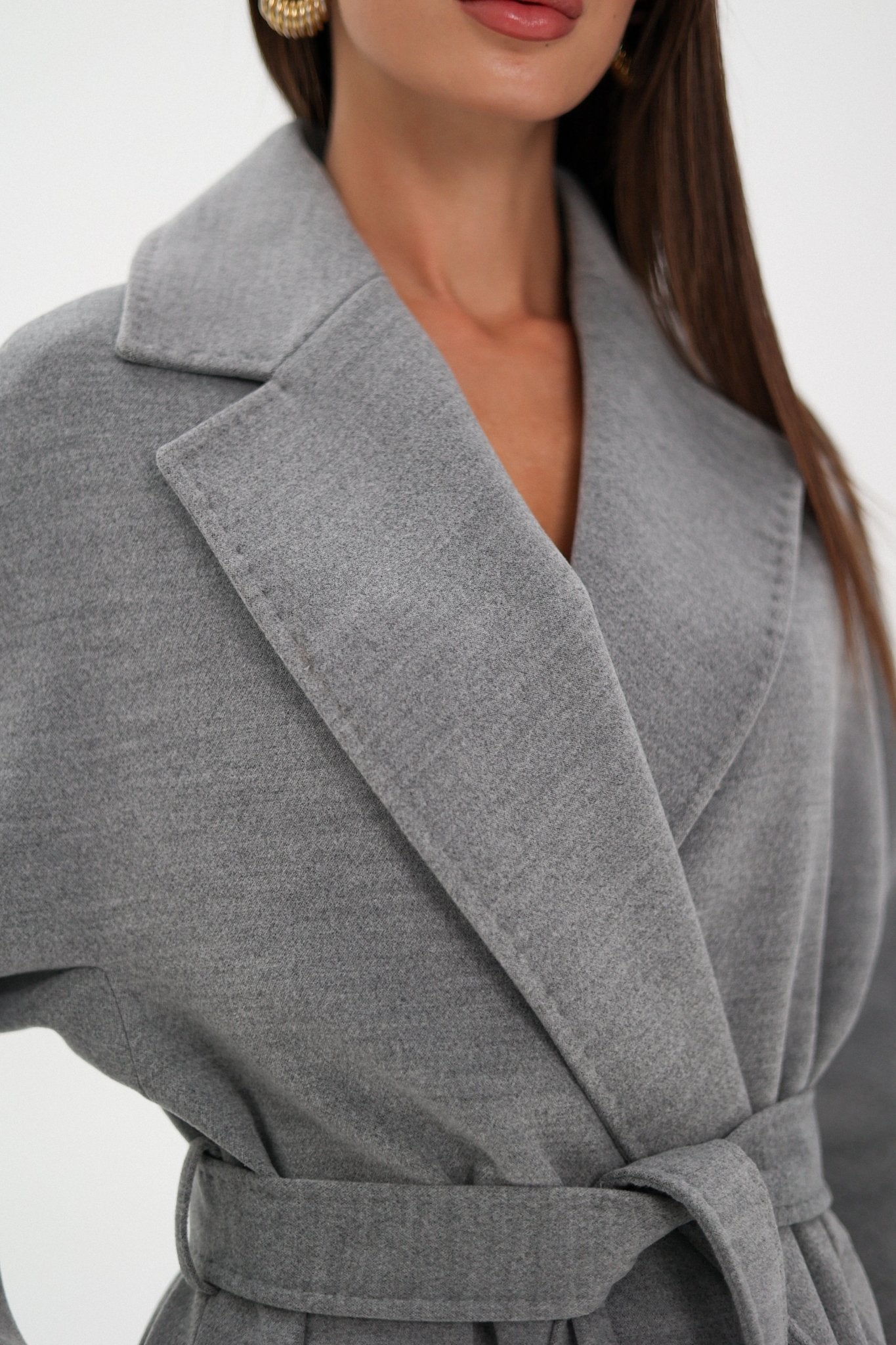Cambridge Comfort Wraparound Wool Cashmere Coat in Dove - Overture Gifts
